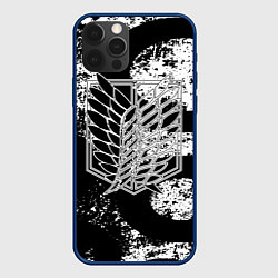 Чехол для iPhone 12 Pro Attack on titan, цвет: 3D-тёмно-синий