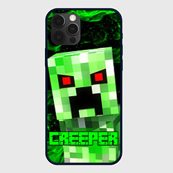 Чехол для iPhone 12 Pro MINECRAFT CREEPER, цвет: 3D-черный