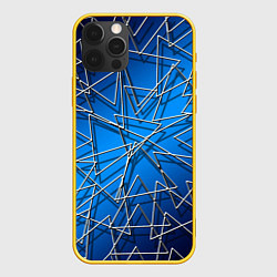 Чехол для iPhone 12 Pro Треугольники, цвет: 3D-желтый