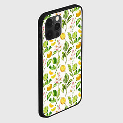 Чехол для iPhone 12 Pro Летний узор лимон ветки листья, цвет: 3D-черный — фото 2