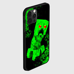 Чехол для iPhone 12 Pro MINECRAFT CREEPER, цвет: 3D-черный — фото 2