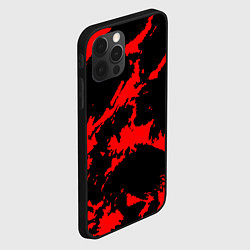 Чехол для iPhone 12 Pro Красный на черном, цвет: 3D-черный — фото 2