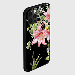 Чехол для iPhone 12 Pro Букет лилий, цвет: 3D-черный — фото 2