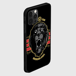 Чехол для iPhone 12 Pro Кыргызстан - черный лев, цвет: 3D-черный — фото 2