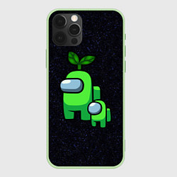 Чехол для iPhone 12 Pro Among us Lime kid lime, цвет: 3D-салатовый