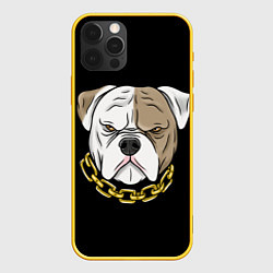 Чехол для iPhone 12 Pro Бульдог, цвет: 3D-желтый