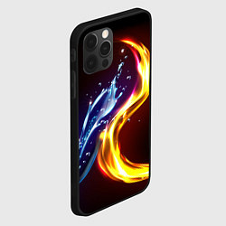 Чехол для iPhone 12 Pro ОГОНЬ И ВОДА, цвет: 3D-черный — фото 2