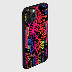 Чехол для iPhone 12 Pro  Слон с орнаментом, цвет: 3D-черный — фото 2