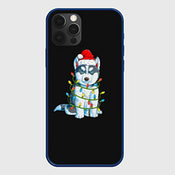 Чехол для iPhone 12 Pro Щенок, цвет: 3D-тёмно-синий