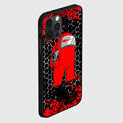 Чехол для iPhone 12 Pro Among Us Impostor Gun Red, цвет: 3D-черный — фото 2