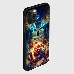 Чехол для iPhone 12 Pro Сова Космос, цвет: 3D-черный — фото 2