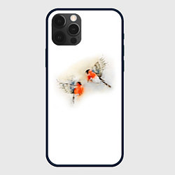 Чехол для iPhone 12 Pro Снегири, цвет: 3D-черный