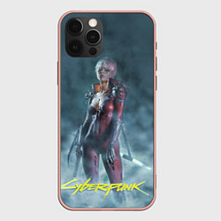 Чехол для iPhone 12 Pro Cyberpunk 2077, цвет: 3D-светло-розовый