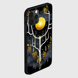Чехол для iPhone 12 Pro Графит и золото: дерево жизни, цвет: 3D-черный — фото 2