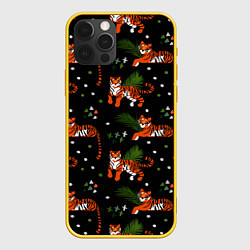 Чехол для iPhone 12 Pro Tigers, цвет: 3D-желтый