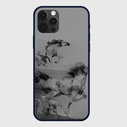 Чехол для iPhone 12 Pro Кони, цвет: 3D-черный