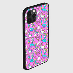 Чехол для iPhone 12 Pro Единороги и пончики, цвет: 3D-черный — фото 2