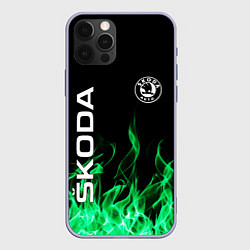 Чехол для iPhone 12 Pro SKODA, цвет: 3D-светло-сиреневый