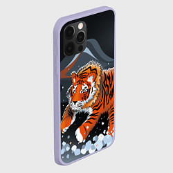 Чехол для iPhone 12 Pro АМУРСКИЙ ТИГР, цвет: 3D-светло-сиреневый — фото 2