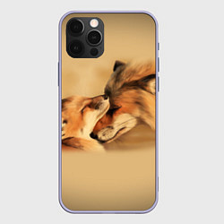 Чехол для iPhone 12 Pro Лисички, цвет: 3D-светло-сиреневый
