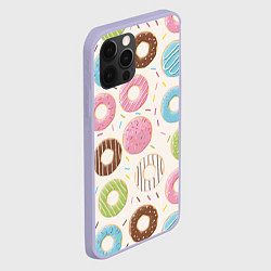 Чехол для iPhone 12 Pro Пончики Donuts, цвет: 3D-светло-сиреневый — фото 2