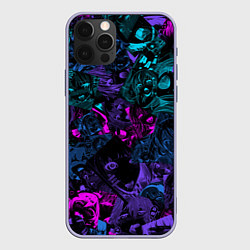 Чехол для iPhone 12 Pro Neon Ahegao, цвет: 3D-светло-сиреневый