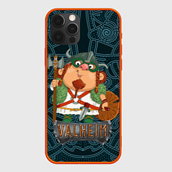 Чехол для iPhone 12 Pro Valheim веселый викинг, цвет: 3D-красный