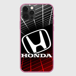 Чехол для iPhone 12 Pro HONDA ХОНДА СЕТКА, цвет: 3D-малиновый