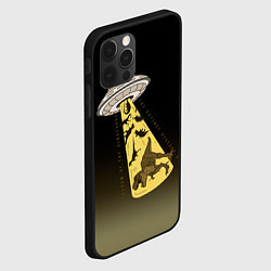 Чехол для iPhone 12 Pro НЛО похищает динозавров, цвет: 3D-черный — фото 2