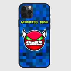 Чехол для iPhone 12 Pro Geometry Dash, цвет: 3D-черный