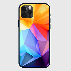 Чехол для iPhone 12 Pro Радужная геометрия, цвет: 3D-черный