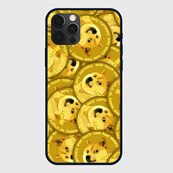 Чехол для iPhone 12 Pro DOGECOIN DOGE ДОГИКОИН, цвет: 3D-черный