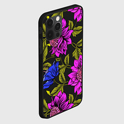 Чехол для iPhone 12 Pro Цветочный Паттерн, цвет: 3D-черный — фото 2