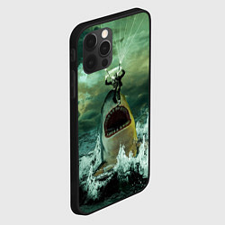 Чехол для iPhone 12 Pro Shark Attack Акула атакует, цвет: 3D-черный — фото 2
