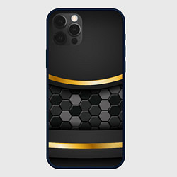 Чехол для iPhone 12 Pro 3D ТЕМНАЯ БРОНЯ С ЗОЛОТОМ, цвет: 3D-черный
