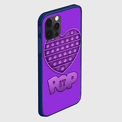 Чехол для iPhone 12 Pro POP it ПОП ит СЕРДЦЕ, цвет: 3D-тёмно-синий — фото 2