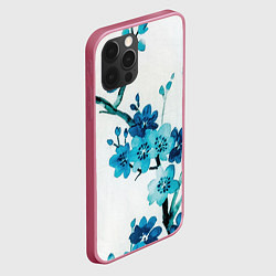 Чехол для iPhone 12 Pro Голубая сакура, цвет: 3D-малиновый — фото 2
