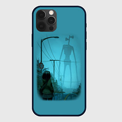 Чехол для iPhone 12 Pro СИРЕНОГОЛОВЫЙ И ДЕВОЧКА, цвет: 3D-черный