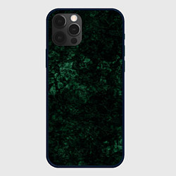 Чехол для iPhone 12 Pro Темно-зеленый мраморный узор, цвет: 3D-черный