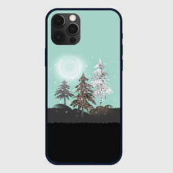 Чехол для iPhone 12 Pro Лес Мозаичный узор, цвет: 3D-черный
