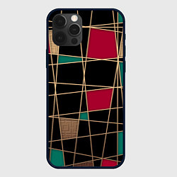 Чехол для iPhone 12 Pro Модный абстрактный узор, цвет: 3D-черный