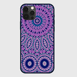 Чехол для iPhone 12 Pro Сиреневый калейдоскоп, цвет: 3D-черный