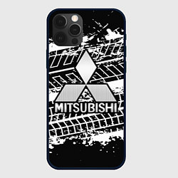 Чехол для iPhone 12 Pro MITSUBISHI СЛЕДЫ ШИН, цвет: 3D-черный