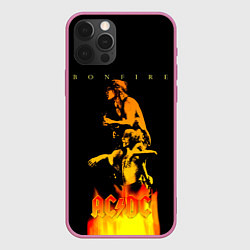 Чехол для iPhone 12 Pro Bonfire ACDC, цвет: 3D-малиновый
