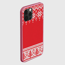 Чехол для iPhone 12 Pro Зимний лес, цвет: 3D-малиновый — фото 2