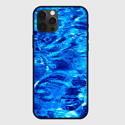 Чехол для iPhone 12 Pro Голубая Вода Текстура, цвет: 3D-черный