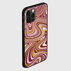 Чехол для iPhone 12 Pro Красно-золотые разводы красок паттерн, цвет: 3D-черный — фото 2