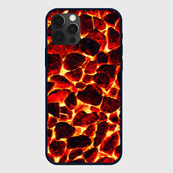 Чехол для iPhone 12 Pro КАМНИ В МАГМЕ ROCKS IN MAGMA, цвет: 3D-черный