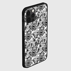 Чехол для iPhone 12 Pro Злые Гориллы - Паттерн, цвет: 3D-черный — фото 2