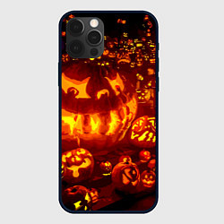 Чехол для iPhone 12 Pro Тыквы на Хэллоуин, цвет: 3D-черный